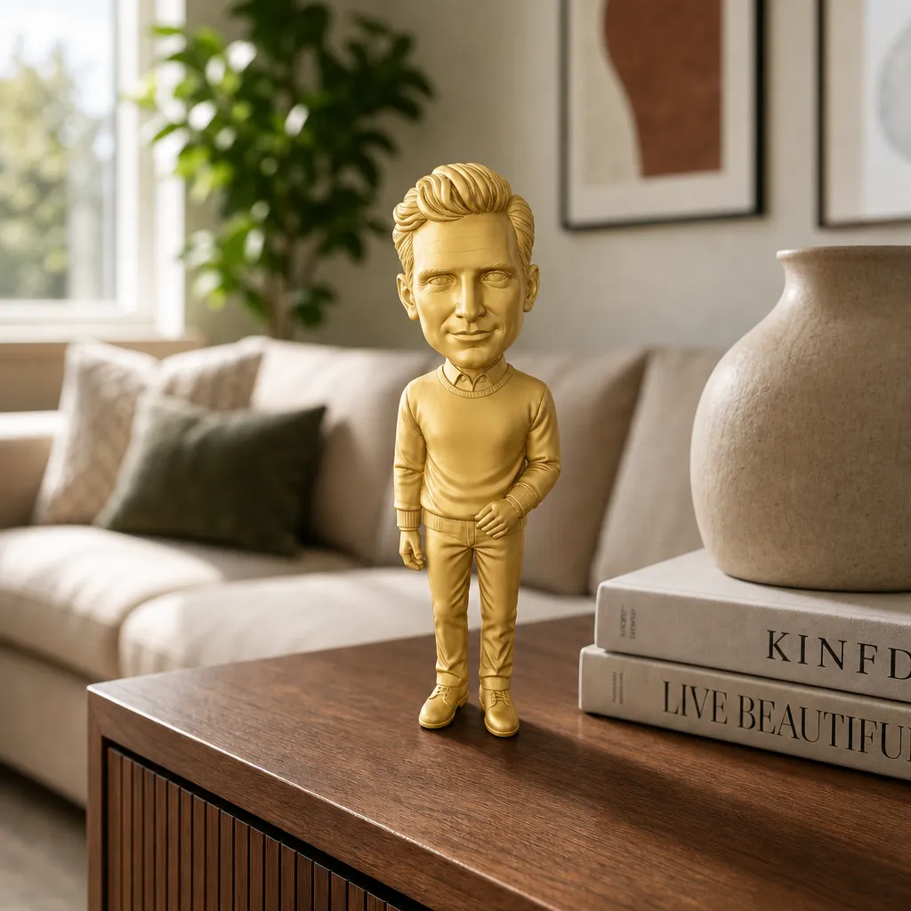3D-Figur aus Foto in der einfarbigen Variante Gold